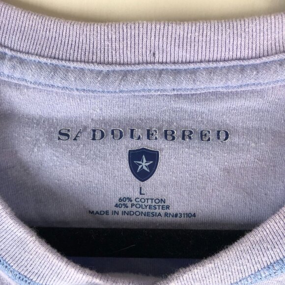 Saddlebred Mens Long-Sleeve Henley Shirt Blue Size L - Picture 3 of 3